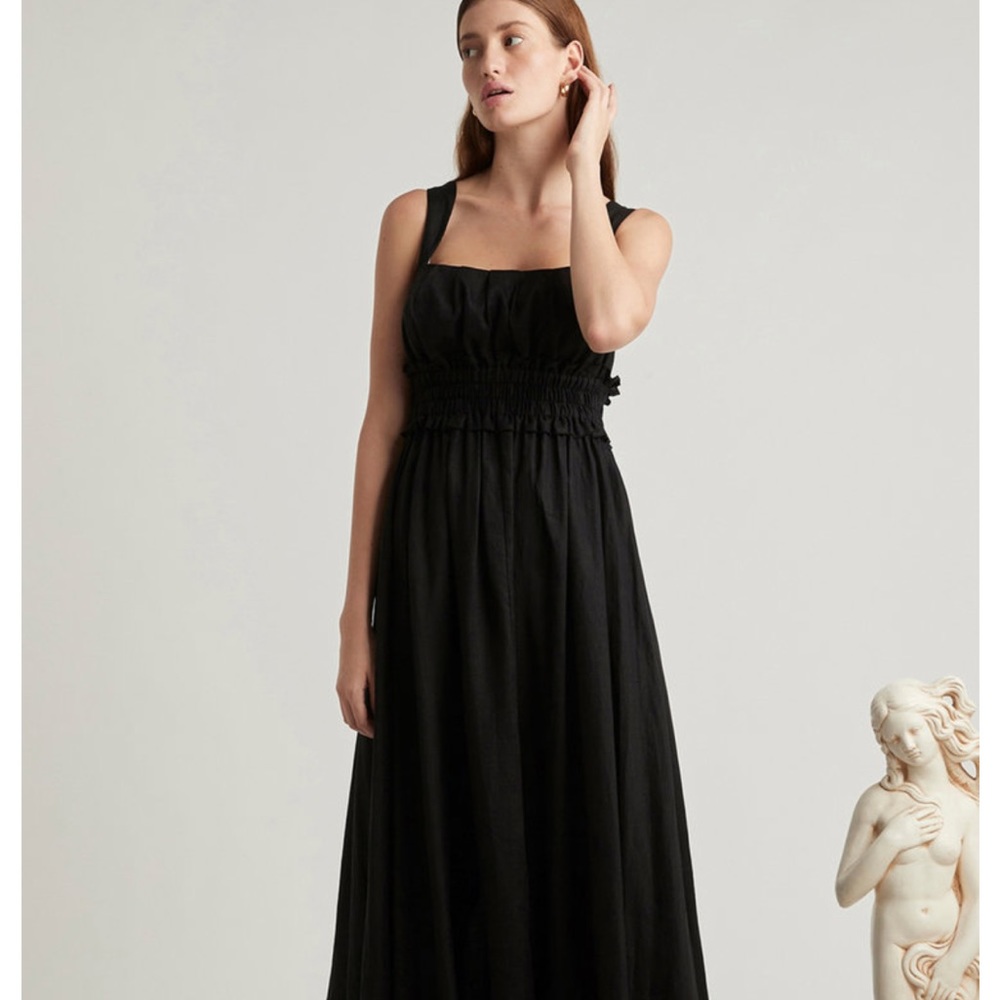 NWT Alemais Serge Cross Back Linen Dress Back 6 - Picture 2 of 7